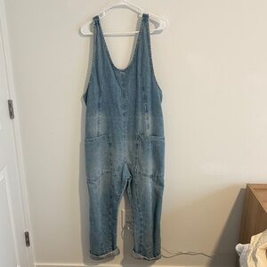 Free People Light Blue Denim Overalls